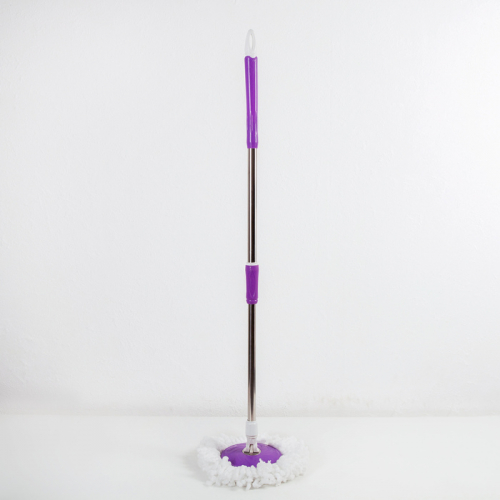 Швабра плоская Доляна, телескопическая стальная ручка 80-115 см, насадка из микрофибра 77×16 см, цвет МИКС