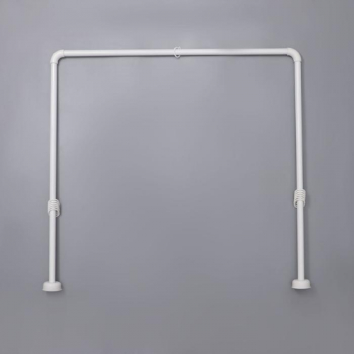 Карниз для ванной комнаты п-образный, сборный, 80×80×80 см, цвет белый