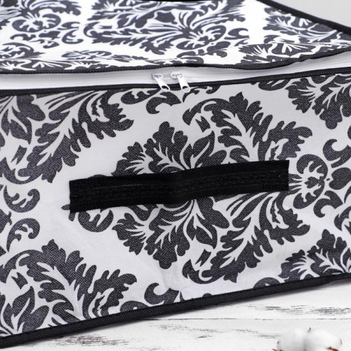Кофр для хранения вещей «Вензель», 45×45×20 см, цвет чёрно-белый
