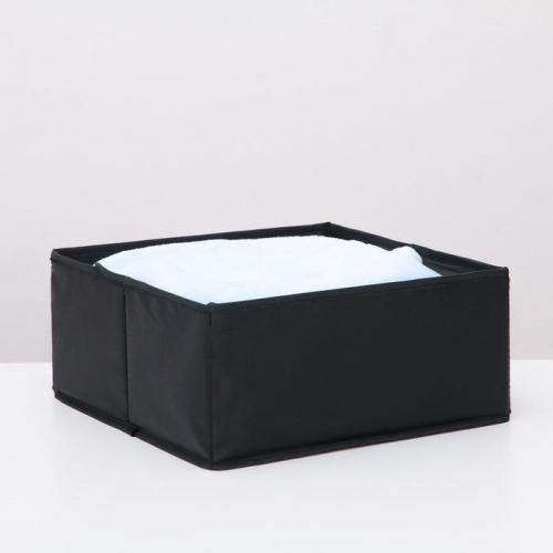 Кофр для хранения «Аморет», 28×28×13 см, оксфорд, цвет чёрный