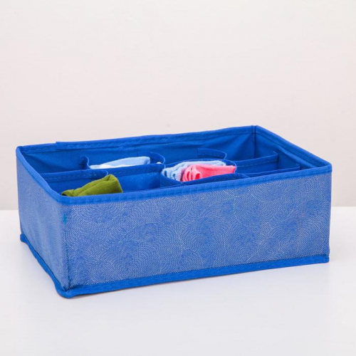 Органайзер для белья Доляна «Фабьен», 12 ячеек, 27×20×10 см, цвет синий