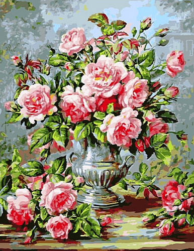 Картины по номерам 40х50 Роскошный букет роз