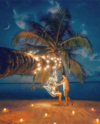 Картины по номерам 40х50 Романтический вечер на острове