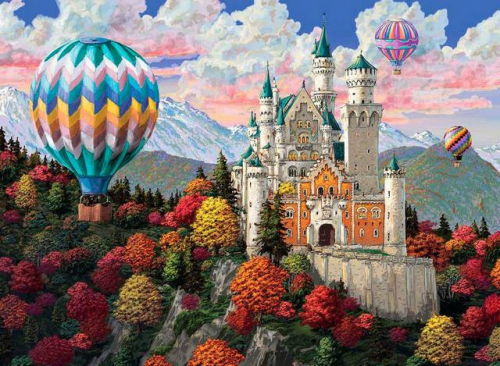 Картины по номерам 40х50 Воздушные шары у замка