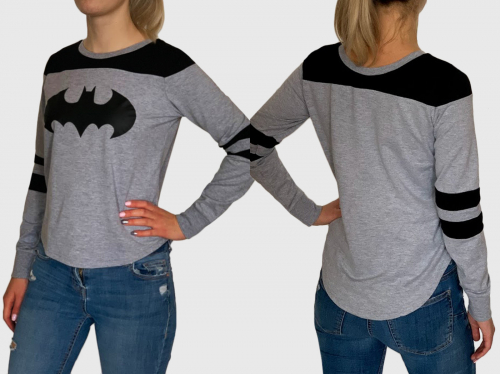 Женский молодежный свитшот с принтом Batman – для модных фанаток Темного Рыцаря №67