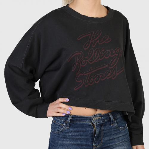 Модная женская oversize кофта Cotton on – культовая надпись-принт The Rolling Stones №201
