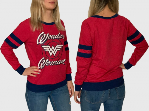 Женский красный свитшот Wonder Woman – DC Comics со своей Чудо-Женщиной – это хит! №819