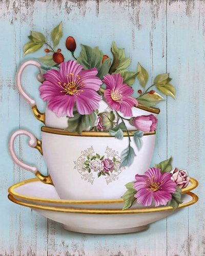 Картина по номерам 40х50 Цветочный чай