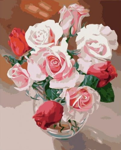 Картина по номерам 40х50 Розы (худ. Самарская Е.)