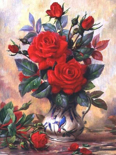 Алмазная вышивка Прекрасные розы (АЖ-1349) - картина стразами
