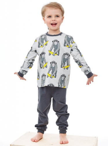 104-017-01-201 Пижама детская для мальчика серый/темно-серый