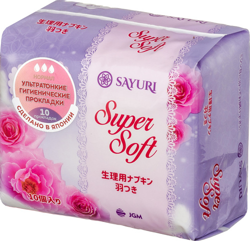Прокладки гигиенические SAYURI Super Soft НОРМАЛ (3 капли) (24 см), 10 шт