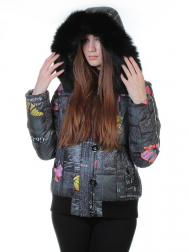 Y1076P Куртка зимняя женская (70% пух, 30% перо, натуральный мех чернобурки) размер 44 российский