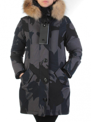 AH2580 Пальто женское зимнее (био-пух, натуральный мех лисицы) размер S - 42 российский