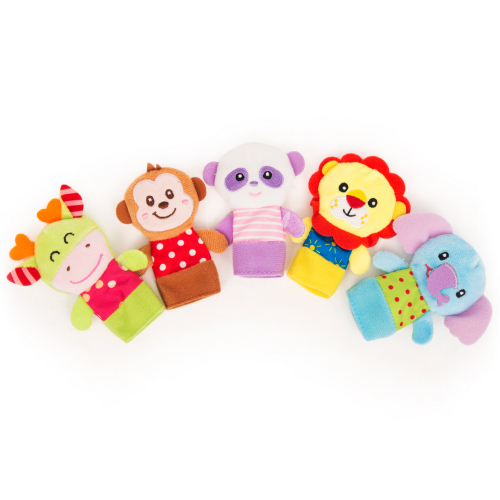 Набор развивающих игрушек на пальчики Развитика, фиолетовый/зеленый/коричневый