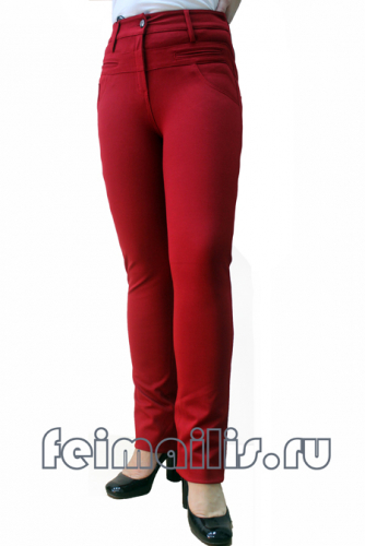 MS5682-3--Прямые темно-красные брюки (44-56) размер