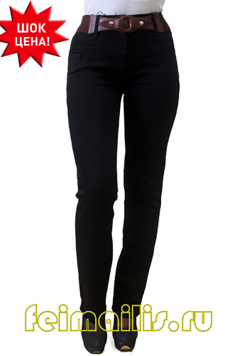 SS6482--Слегка приуженные черные джинсы (44-56) размер