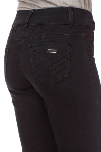 S8126--Прямые от бедра черные джинсы р.9(11 шт)