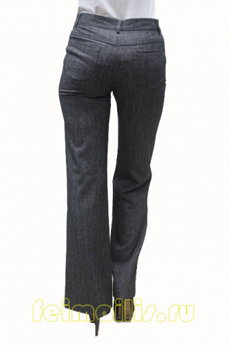 2289--Прямые классические серо-черные брюки Feimailis р. 9,11@2,11,13,15,17