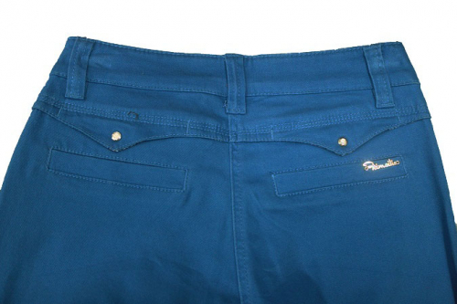 SK8663-2--Зауженные ярко-синие джинсы