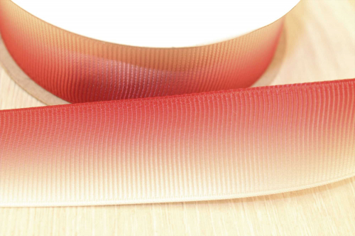 Репсовая лента градиент (бордовый), 25 мм* 20 ярдов(+-1) В наличии