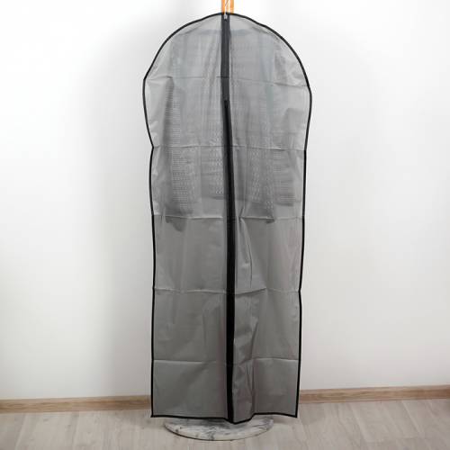 Чехол для одежды 61×137 см, плотный, PEVA, цвет серый
