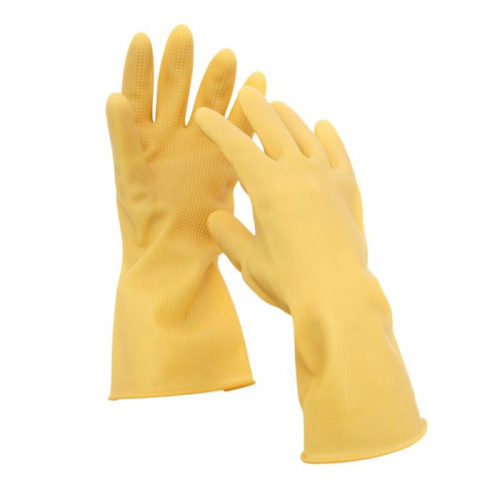 Перчатки хозяйственные латексные Komfi «Сверхпрочные», размер М, 97 гр, цвет жёлтый