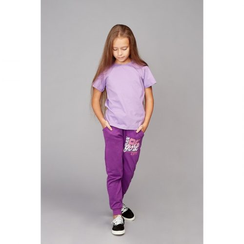 Футболка для девочки, цвет фиолетовый, рост 104-110 см