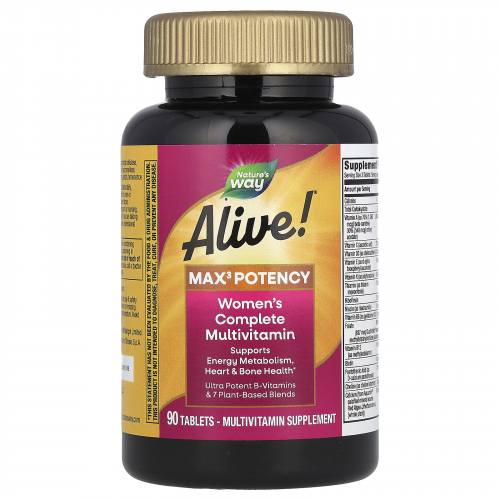 Nature's Way, Alive! Max3 Potency, мультивитамины для женщин, 90 таблеток