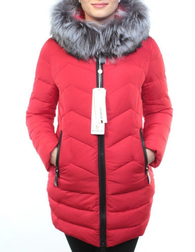 D16-276 Пальто зимнее женское (холлофайбер, натуральный мех чернобурки) размер L - 46российский
