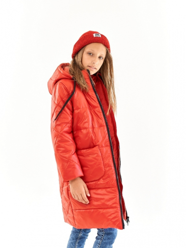 Пальто для девочки Классик красный арт.417