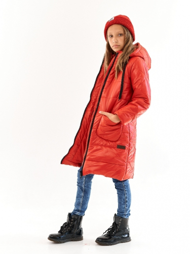 Пальто для девочки Классик красный арт.417