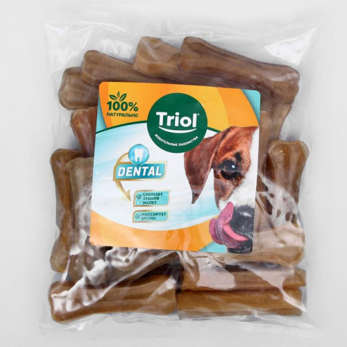 Косточка жевательная Triol DENTAL, 7,5 см, 20-25 г, пакет 25