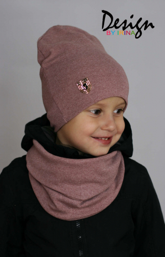 Удлиненная хлопковая шапка для мальчика «Fashion V» сух.роза