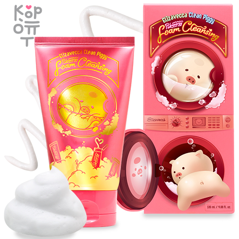 Elizavecca Clean Piggy Pink Energy Foam Cleansing - Пенка для умывания, 120мл. купить недорого в магазине Корейские товары для всей семьи(КорОпт)