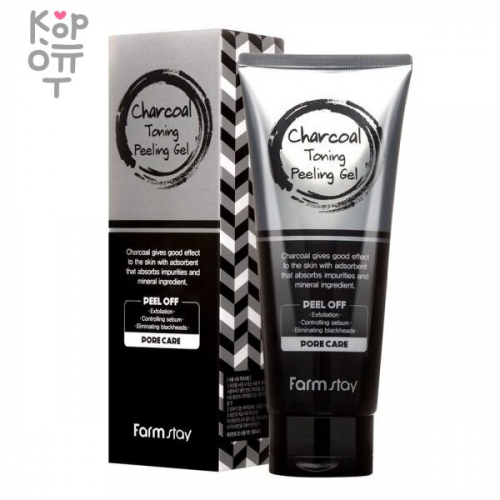 Farm Stay Charcoal Toning Peeling Gel - Отшелушивающий гель с углем 180мл