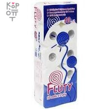 АКЦИЯ! Fluty (blue) Двухслойная туалетная бумага, 10 шт/упаковка. купить недорого в магазине Корейские товары для всей семьи(КорОпт)
