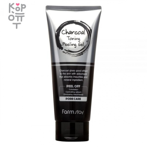 Farm Stay Charcoal Toning Peeling Gel - Отшелушивающий гель с углем 180мл