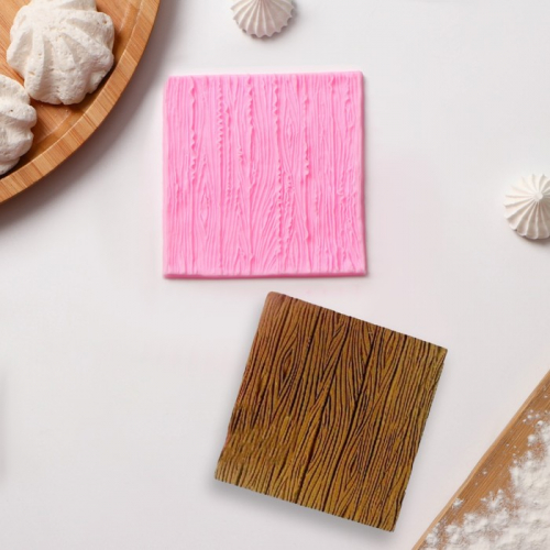 Молд Доляна «Кора дерева», 10,5×10,3×0,,3 см, цвет розовый