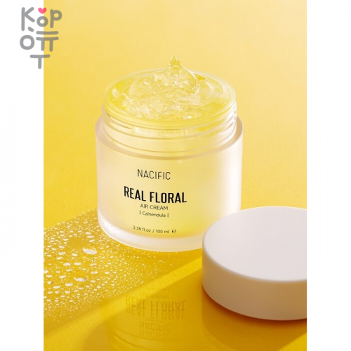 Nacific Real Floral Air Cream Calendula - Лёгкий гель-крем с лепестками календулы 100мл. купить недорого в магазине Корейские товары для всей семьи(КорОпт)