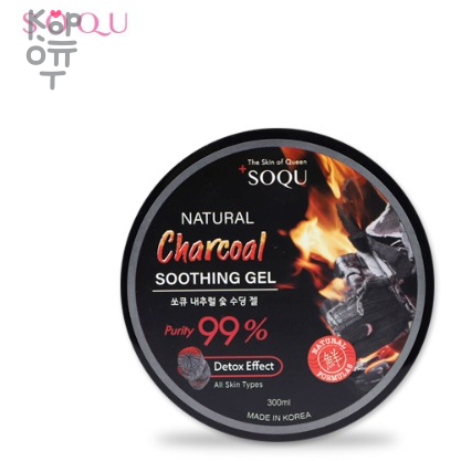 SOQU Natural Charcoal Soothing Gel - Успокаивающий гель с древесным углем (банка), 300мл. купить недорого в магазине Корейские товары для всей семьи(КорОпт)