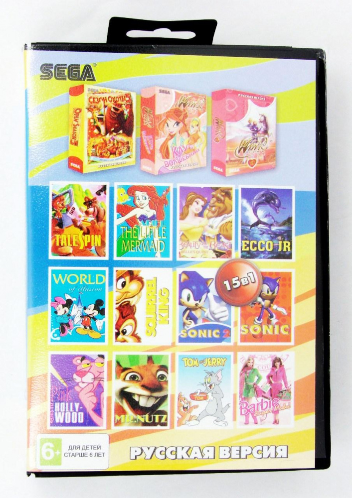 Картридж 16 bit 15 игр A-15001 Winx Club / Winx 3D / Squrrel King / Open Season 3 / +.. ()