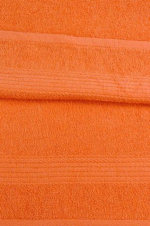 Полотенце махровое 70х140 бордюр №120-пл. 375 гр/м2- (оранжевый, 302)