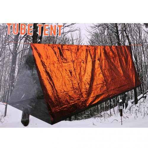 Аварийный тент-труба Emergency Tube Tent оранжевый,  244x122 см