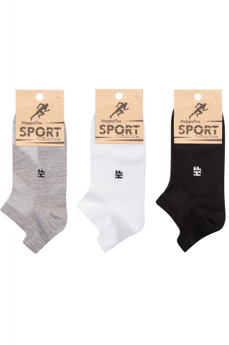 Укороченные спортивные носки с сеткой 3 пары - Happy Fox