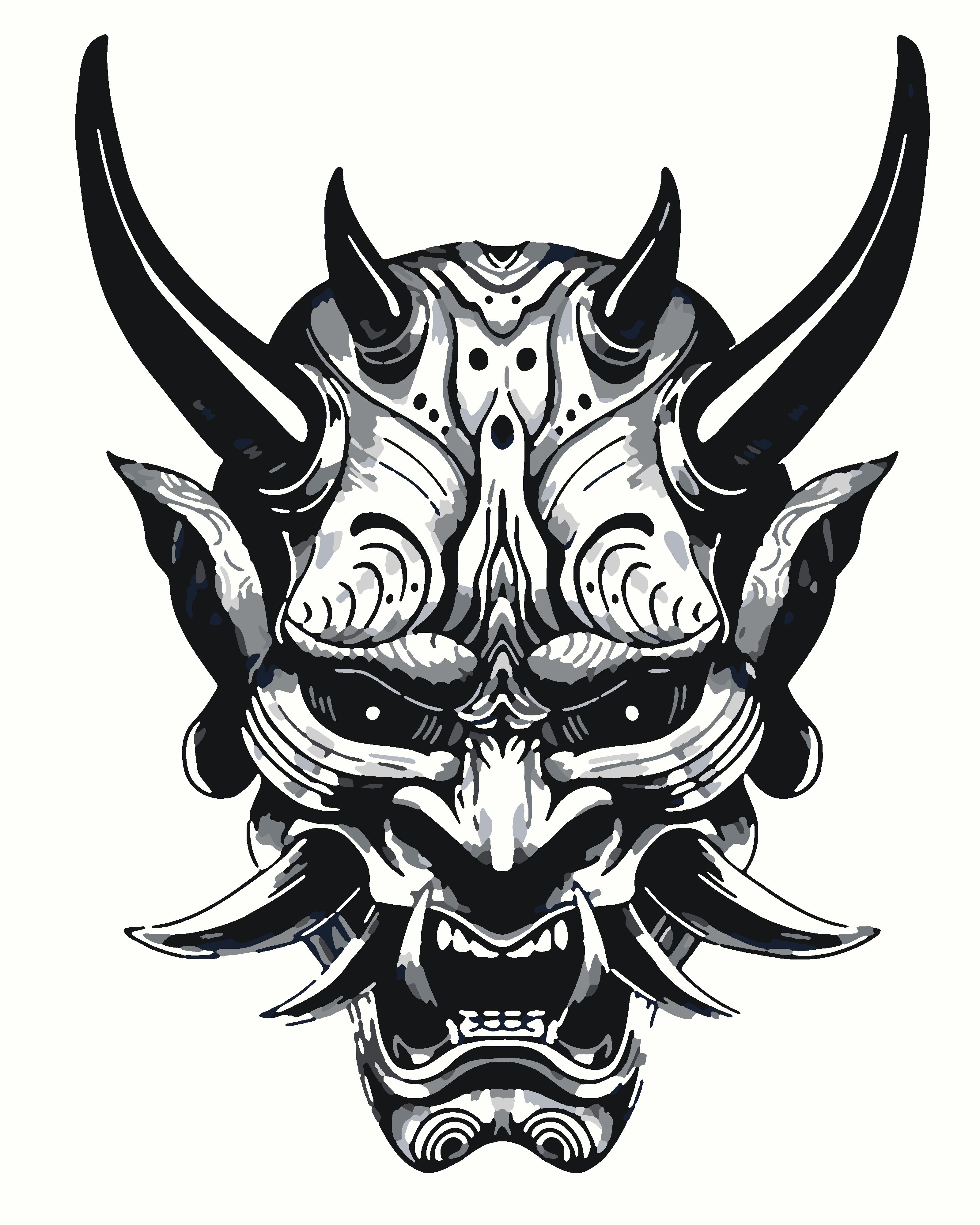 татуировка демона самурая эскиз