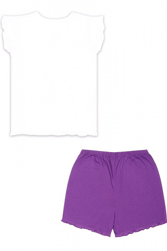 Пижама (футболка+шорты) #191484Белый+ярко-фиолетовый117
