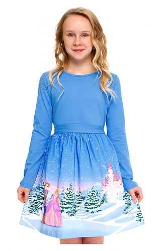 Платье АПРЕЛЬ #258542Темно-голубой246+зимняя сказка