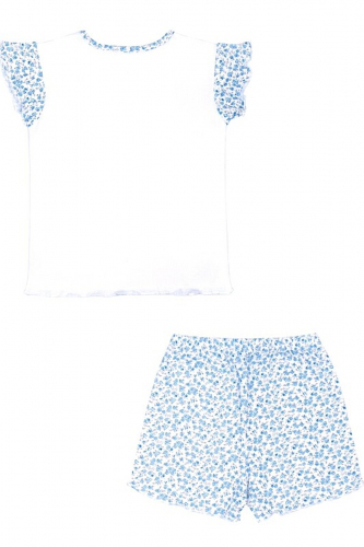 Пижама #266012Белый+цветочки голубой