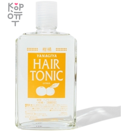 Yanagiya Hair Tonic Тоник для стимуляции роста и предотвращения выпадения волос с ментолом и ароматом цитрусовых 240мл.